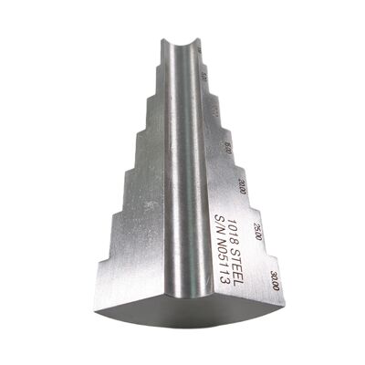 1018 Steel 7 Step Pipe Calibration Block with 2.5-5-10-15-20-25-30mm Thickness for Ultrasonic Testing